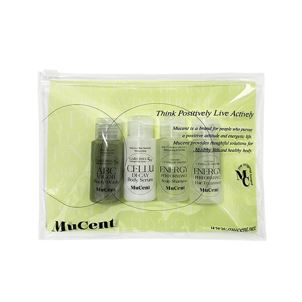 Mucent Body Care Travel Set Each 30ml_Body Wash, Shampoo, Treatment, Body Serum_made in Korea